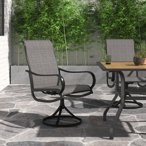 Mcgahan Swivel Patio Dining Armchair (Set of 2)