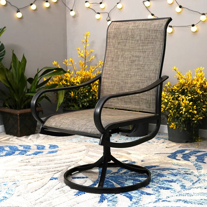 Mcgahan Swivel Patio Dining Armchair (Set of 2)