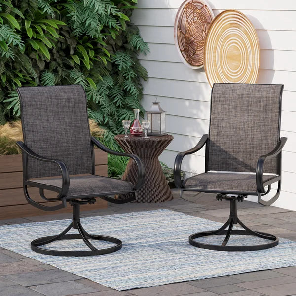 Mcgahan Swivel Patio Dining Armchair (Set of 2)