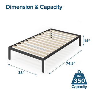 Twin Black Mcgovern 14'' Steel Bed Frame