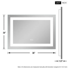 Load image into Gallery viewer, Mcgriff Modern &amp; Contemporary Frameless Lighted Bathroom Mirror 36 x 28
