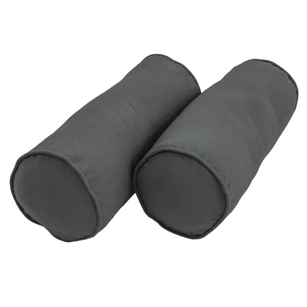 Gray Mchaney Solid Twill Bolster Pillow Cover & Insert (Set of 2)