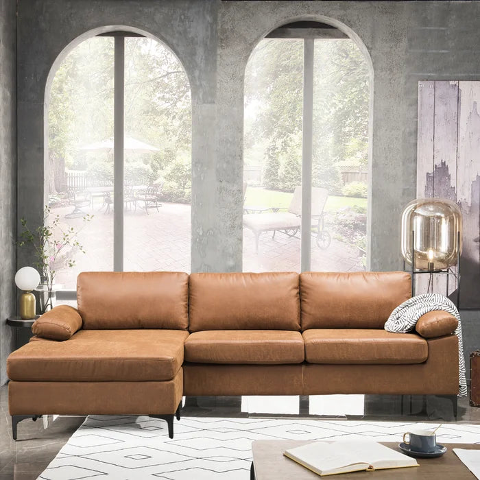 Mckenny 2 - Piece Vegan Leather Chaise Sectional - 2 Boxes