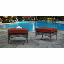 Load image into Gallery viewer, Mckinsey Outdoor Ottoman with Red Cushion (Set of 2) #2311HW
