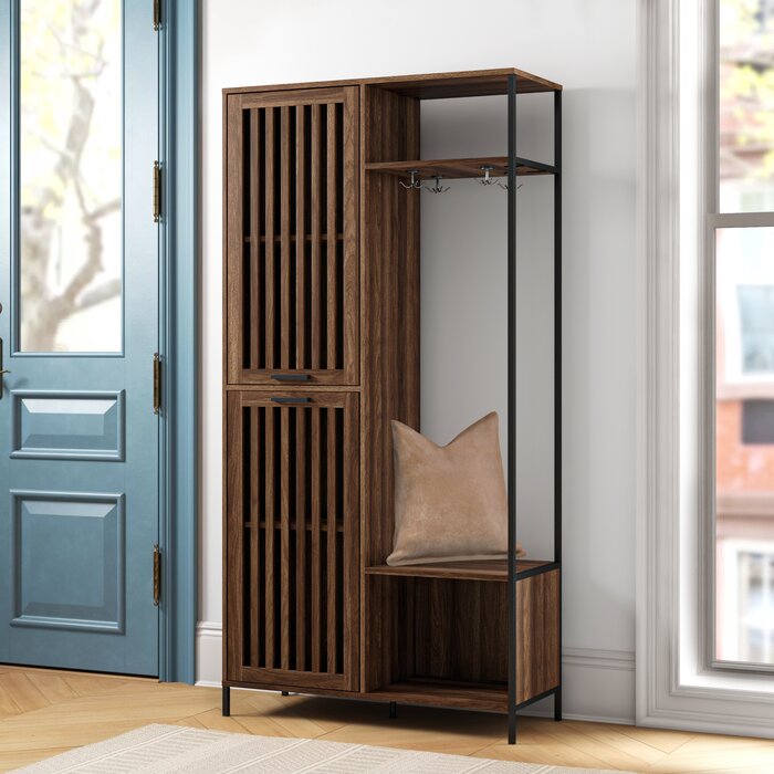 Mcquillen hall tree with shoe storage outlet