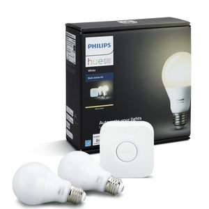 455287 60 Watt Equivalent Philips Hue, A19 LED Smart, Dimmable Light Bulb, Warm White (2700K) E26/Medium (Standard) Base (Set of 2) 4791RR