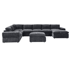 Load image into Gallery viewer, Medved 160&quot; Left Hand Facing Modular Sectional with Ottoman Dark Gray AS IS
