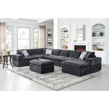 Load image into Gallery viewer, Medved 160&quot; Left Hand Facing Modular Sectional with Ottoman Dark Gray AS IS
