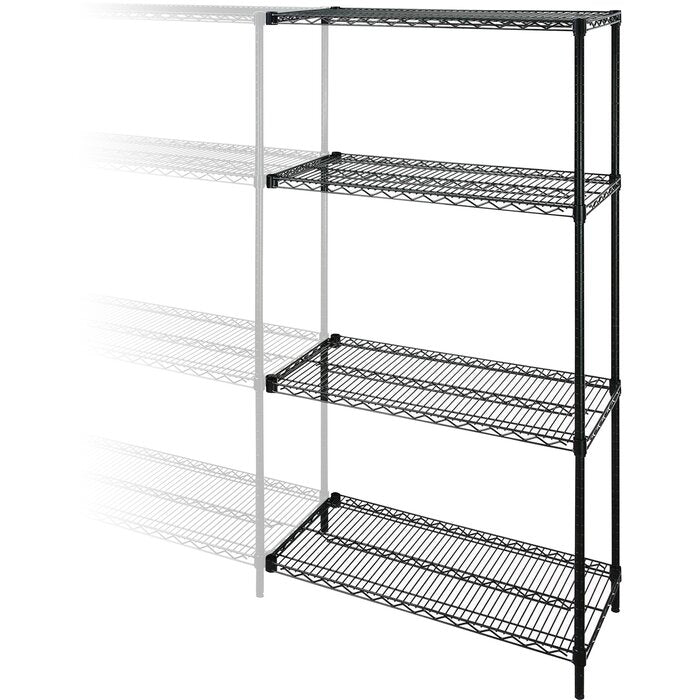 4 Shelf Tier Wire Shelving Add-On Unit (Shelves Only) #1985HW
