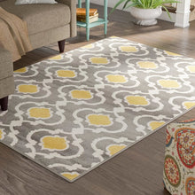 Load image into Gallery viewer, Melrose Geometric Gray/Yellow Area Rug
