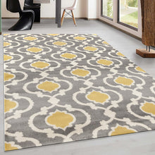 Load image into Gallery viewer, Melrose Geometric Gray/Yellow Area Rug
