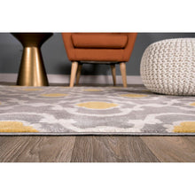 Load image into Gallery viewer, Melrose Geometric Gray/Yellow Area Rug
