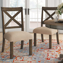 Load image into Gallery viewer, 17&quot; Melstone Linen Cross Back Side Chair in Dark Taupe (Set of 2)

