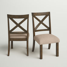 Load image into Gallery viewer, 17&quot; Melstone Linen Cross Back Side Chair in Dark Taupe (Set of 2)
