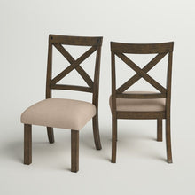 Load image into Gallery viewer, 17&quot; Melstone Linen Cross Back Side Chair in Dark Taupe (Set of 2)
