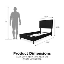 Load image into Gallery viewer, Twin Mendez Upholstered Low Profile Standard Bed 2576AH
