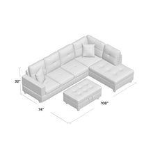 Load image into Gallery viewer, Mendoza 103.5&quot; Right Hand Facing Sectional with Ottoman AS IS
