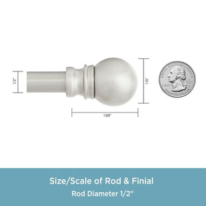 28" - 48" Brushed Nickel Mendoza Single Curtain Rod 1680AH