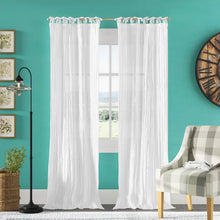 Load image into Gallery viewer, Mercuri Solid Semi-Sheer Tab Top Single Curtain Panel, 52&quot;W x 95&quot;L
