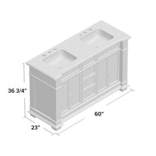 Load image into Gallery viewer, Merrimack 60&quot; Double Bathroom Vanity Set 2448CDR
