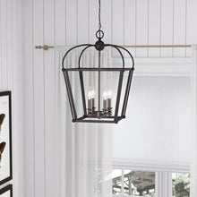 Load image into Gallery viewer, Merry 4 - Light Lantern Geometric Pendant Rubbed Bronze 432CDR
