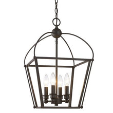 Load image into Gallery viewer, Merry 4 - Light Lantern Geometric Pendant Rubbed Bronze 432CDR
