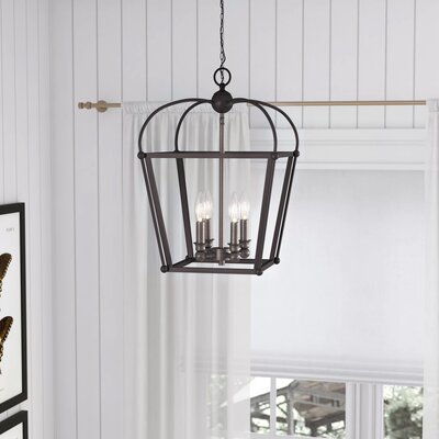 Merry 4 - Light Lantern Geometric Pendant Rubbed Bronze 432CDR