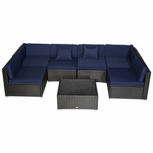 Load image into Gallery viewer, Merton 7 Piece Rattan Sectional Seating Group with Cushions AS IS (SB284)(2 BOXES)
