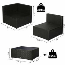 Load image into Gallery viewer, Merton 7 Piece Rattan Sectional Seating Group with Cushions AS IS (SB284)(2 BOXES)
