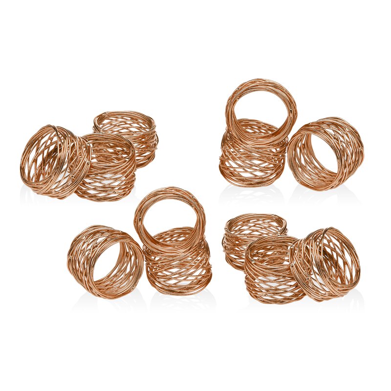 Copper Mesh Napkin Ring (Set of 12)