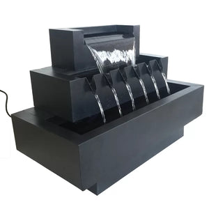 Metal Multi Level Rectangles Fountain with Light