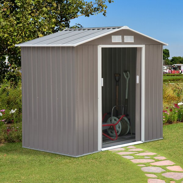 Grey Metal Storage Shed (Part number: 845-030GY) 1659AH (2 boxes)