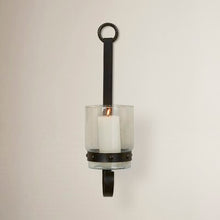 Load image into Gallery viewer, Black/Clear 22&quot; Glass/Metal Wall Wall Sconce - 555CE
