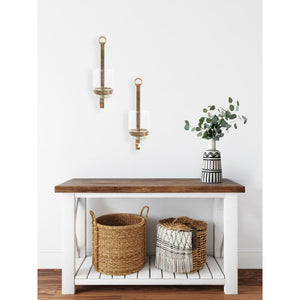 22" Glass/Metal Wall Sconce - set of 2 (396MM)