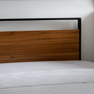 Metal and Wood Platform Bed, Queen
