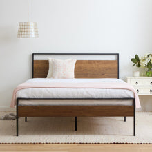 Load image into Gallery viewer, Metal and Wood Platform Bed, Queen
