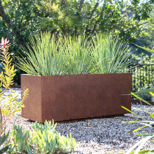 16" H x 60" W x 15" D Metallic Series Corten Steel Planter Box