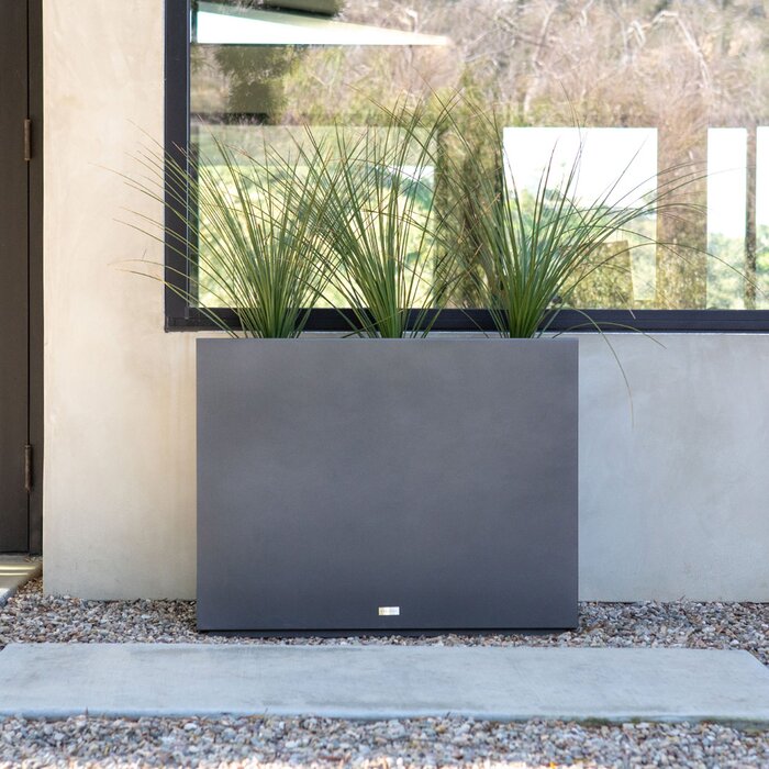 30” H x 38” W x 10” D Metallic Series Galvanized Powder-Coated Steel Planter Box