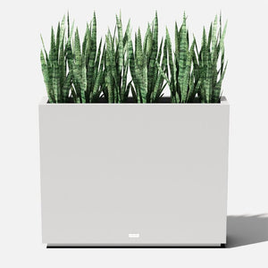 30” H x 38” W x 10” D White Metallic Series Galvanized Powder Coated Steel Planter Box