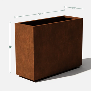 32" H x 42" W x 16" D Metallic Series Metal Planter Box