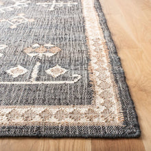 Load image into Gallery viewer, Mickie Handmade Flatweave Jute/Sisal Black / Ivory Rug, Rectangle 8&#39; x 10&#39;
