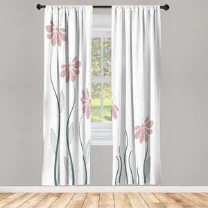 Microfiber Floral Room Darkening Rod Pocket Curtain Panels 108" x 84" (Set of 2)