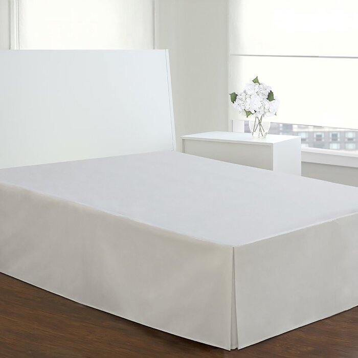 Queen White Microfiber Tailored 14