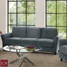 Load image into Gallery viewer, Celestia Microfiber / Microsuede 78.75" Flared Arm Sofa Dark Gray #906HW
