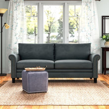 Load image into Gallery viewer, Tenny  Microfiber  80.1&quot; Round Arm Sofa Charcoal 3341RR
