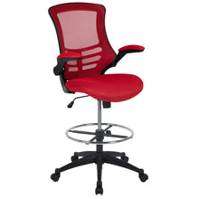 Load image into Gallery viewer, Mid-Back Ergonomic Drafting Chair with Adjustable Foot Ring and Flip-Up Arms

