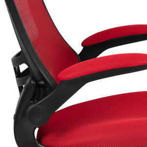 Mid-Back Ergonomic Drafting Chair with Adjustable Foot Ring and Flip-Up Arms