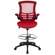 Load image into Gallery viewer, Mid-Back Ergonomic Drafting Chair with Adjustable Foot Ring and Flip-Up Arms
