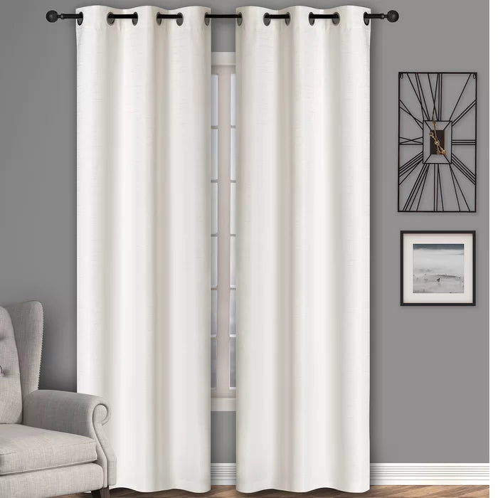 Miera Solid Room Darkening Thermal Grommet Curtain Panels (Set of 4)