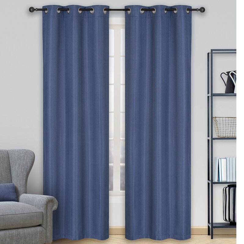 Miera Solid Room Darkening Thermal Grommet Curtain Panels (Set of 2) 325TR